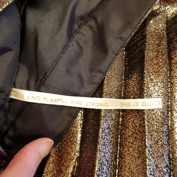 Kate Spade Metallic Pleated Skirt - Picture 3 of 9